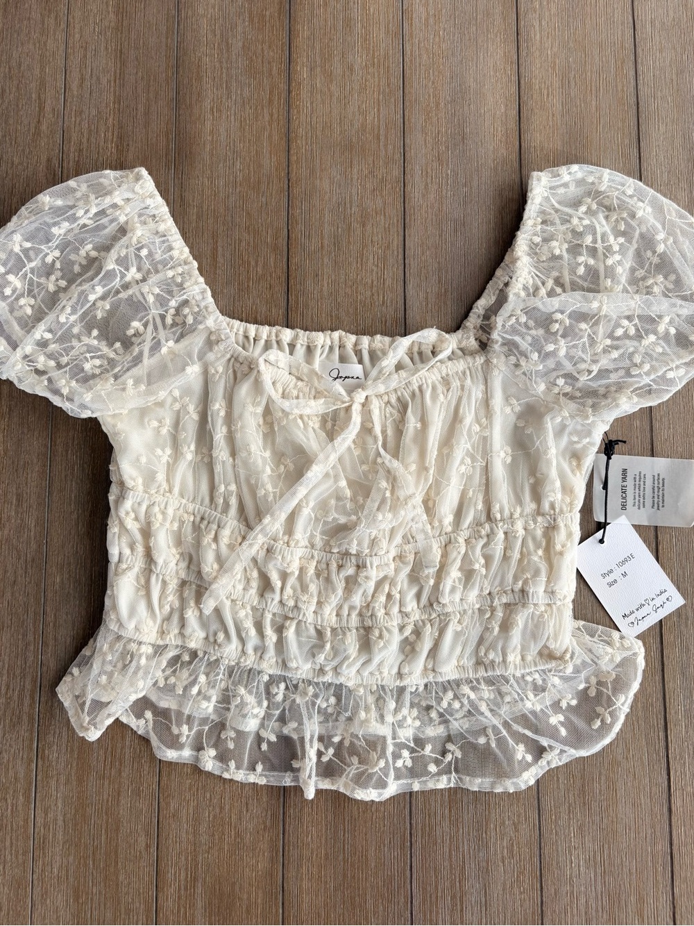 🌸Japna Cream Floral Lace Blouse🌸